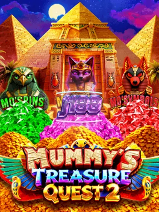 Giao diện trò chơi Mummy’s Treasure Quest 2 với các biểu tượng Ai Cập cổ đại